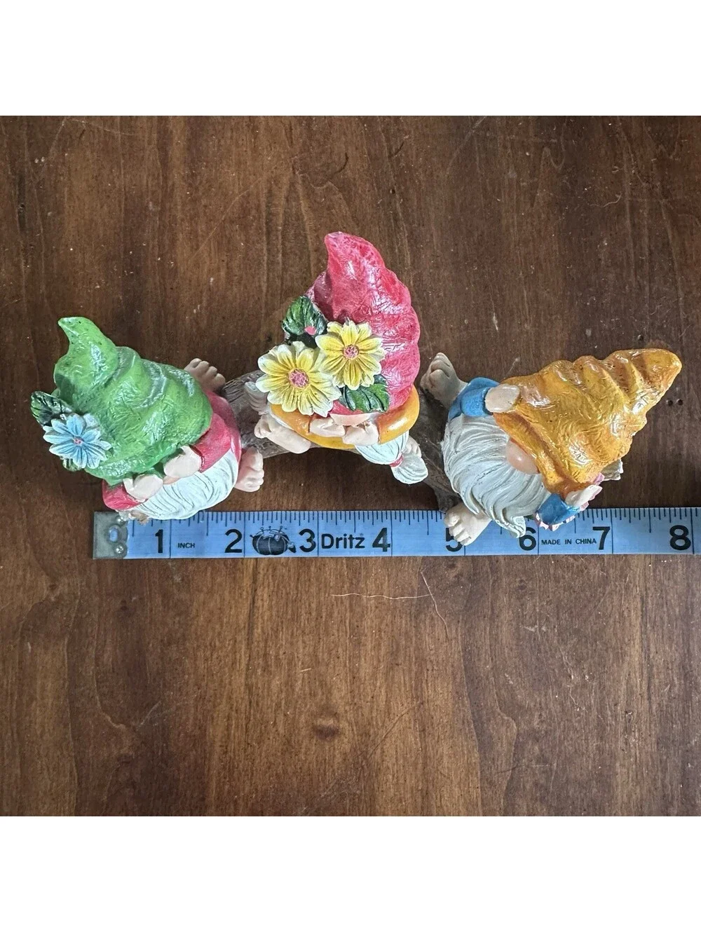 Hodao See Hear Speak No Evil Gnomes Figurine Flowers Garden Decor 7